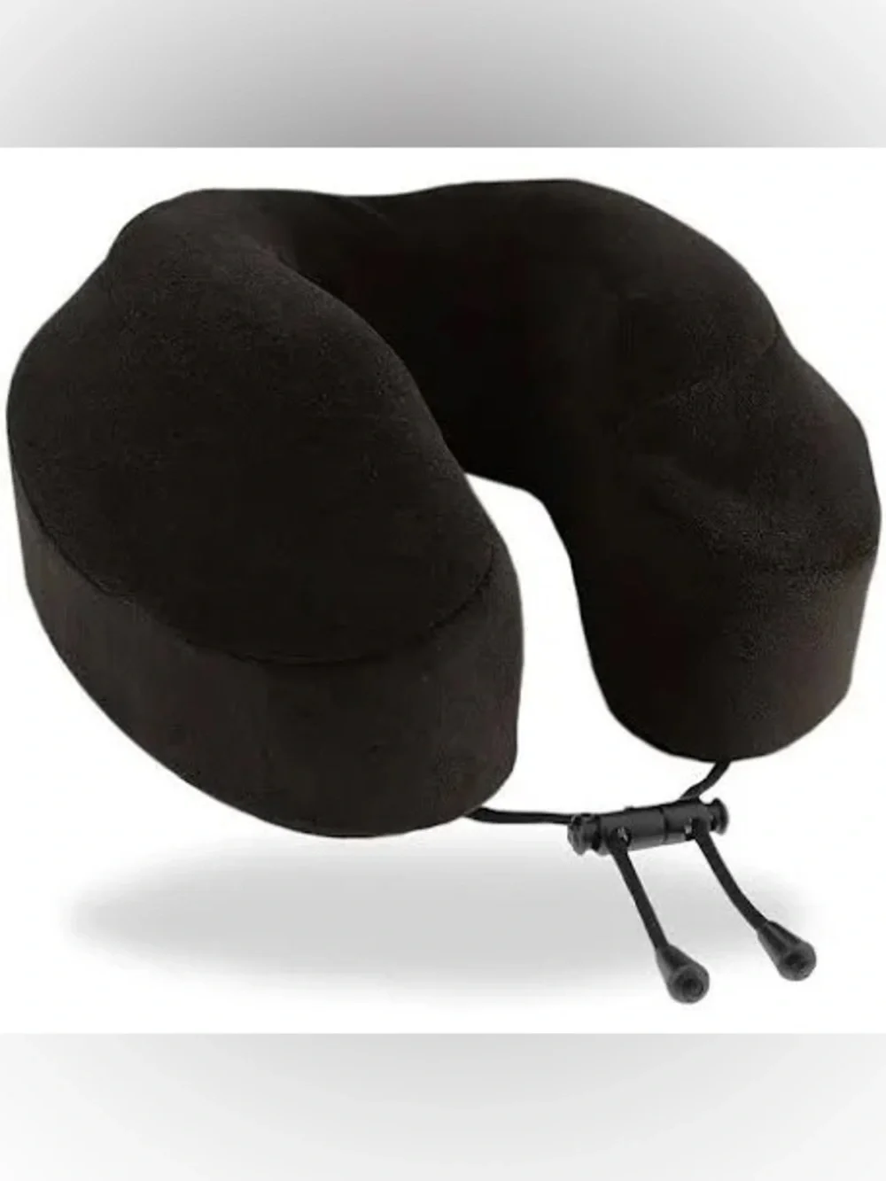 Elegant Black Plush Neck Travel Pillow